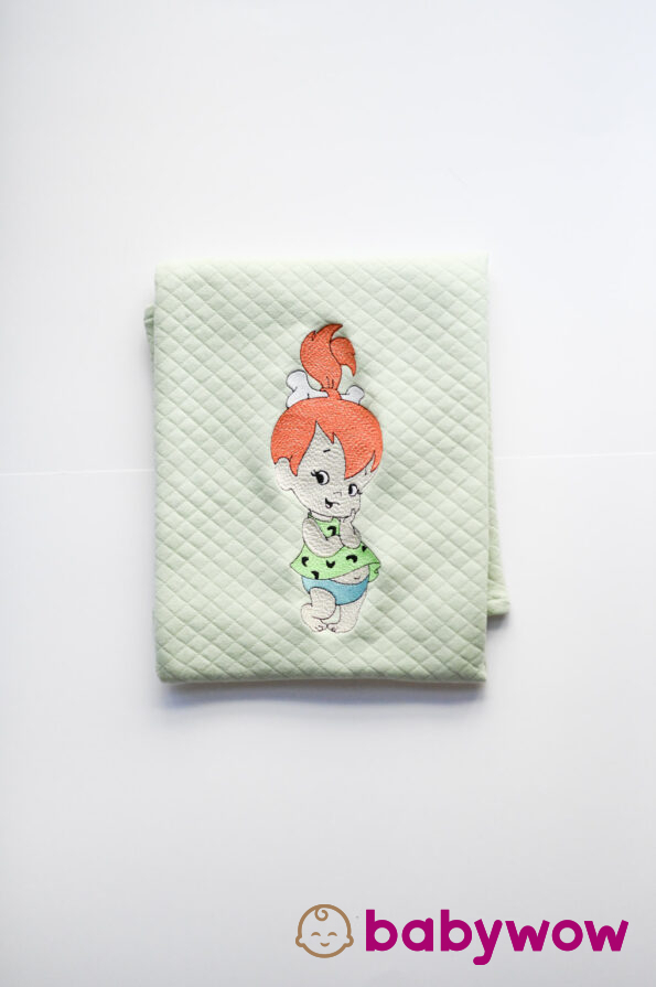 Copertina cotone verde Ciottolina Flintstones