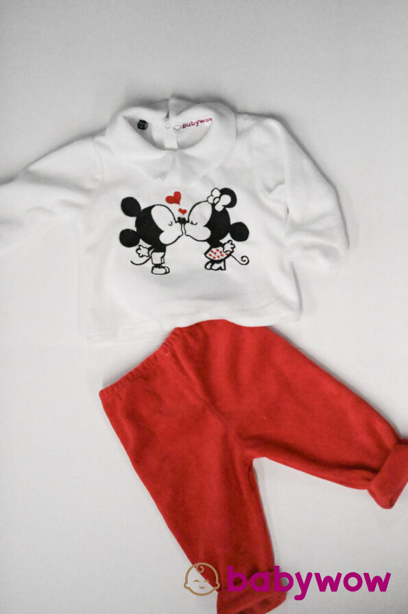 Tutina ciniglia 2 pezzi Minnie e Topolino baby